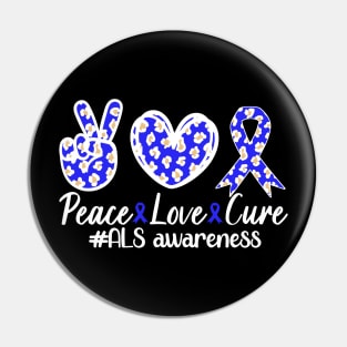 Als Awareness Peace Love Cure Pin