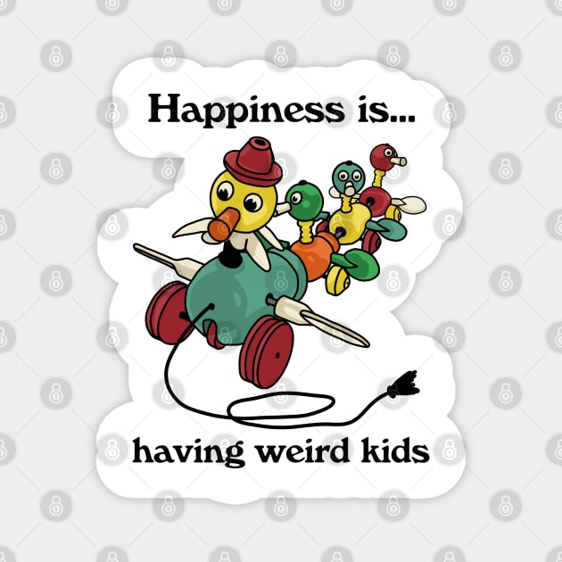 Happiness is...Vintage Duck Pull Toy Magnet by Slightly Unhinged