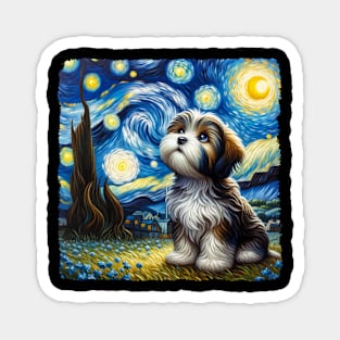 Starry Havanese Portrait - Dog Portrait Magnet