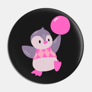 Pink and purple pastel penguin Pin