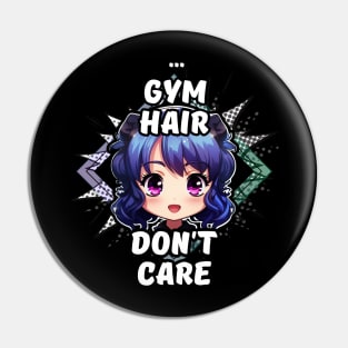 Kawaii Gym Hair Don't Care Anime Pin