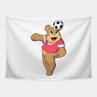 Bear as Soccer player with Soccer Tapestry