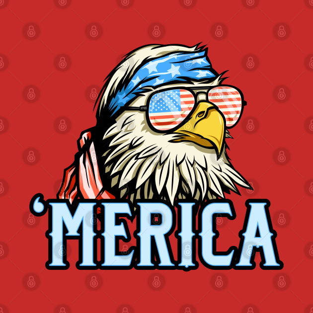 Discover Patriotic Bald Eagle Merica Shirt - Merica - T-Shirt