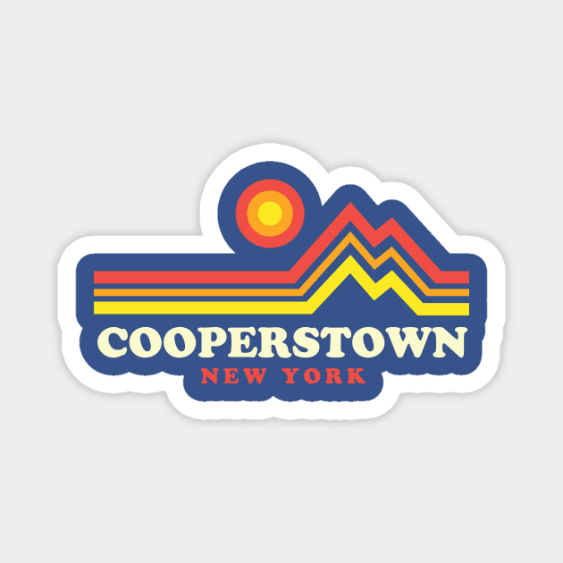 Cooperstown New York Vacation Sunset Mountain Magnet by PodDesignShop