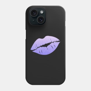 Purple Ombre Faux Glitter Lips Phone Case