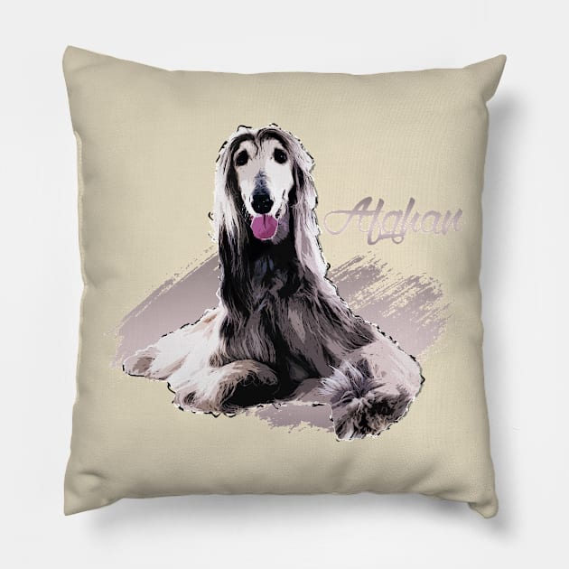 Afghan Hound Pillow by Nartissima