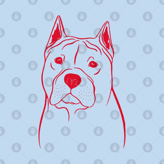 American Staffordshire Terrier (Blue and Red) by illucalliart