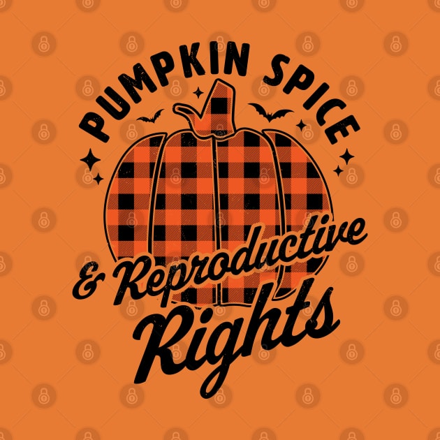 Pumpkin Spice And Reproductive Rights Halloween Pumpkin by OrangeMonkeyArt