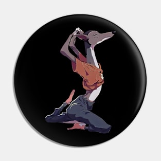 Greyhound yoga Pin