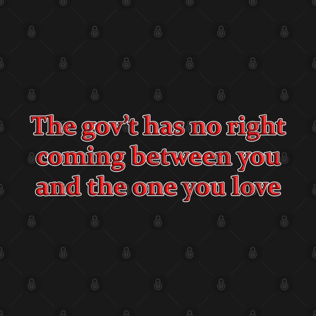 The Government gov't Has No Right Coming Between You And The One You Love by colormecolorado