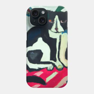 Painting of a Cat styled after Matisse Phone Case