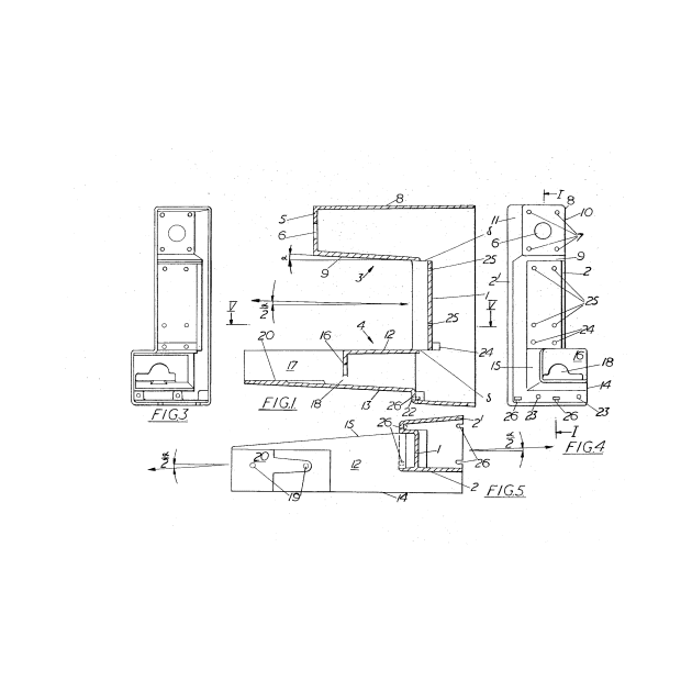 Casing for Sewing Machine Vintage Patent Hand Drawing by TheYoungDesigns