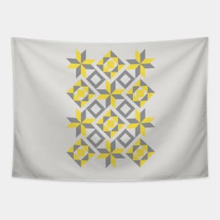 Yellow and gray moroccan tiles Tapestry