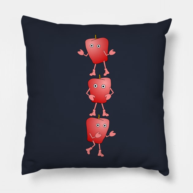 Vertical Apples Pillow by Barthol Graphics