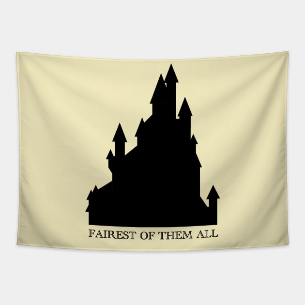 Fairest Of Them All Castle Tapestry by duchessofdisneyland