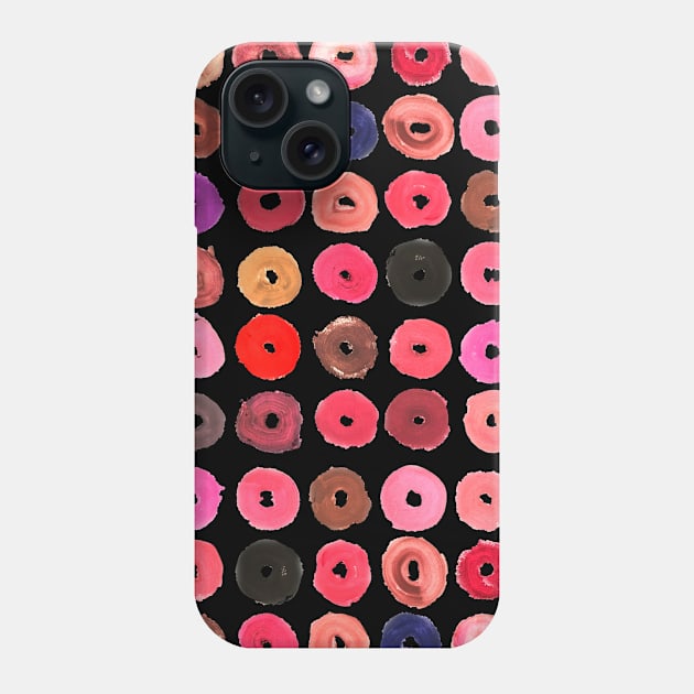 Lipstick Donuts Phone Case by notsniwart