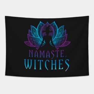 Namaste Witches Funny Spiritual Pagan Yoga Halloween Art Tapestry