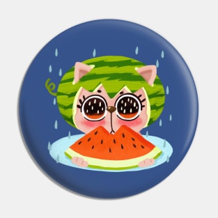 Watermelon Kitty Pin