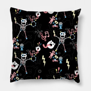 Cute Dance Macabre Pattern Pillow