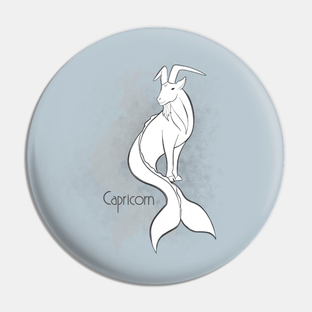 Zodiac sign Capricorn - Black and white lineart Pin by Red Fody