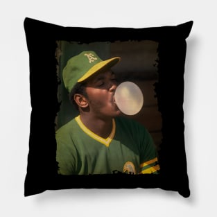 Vida Blue in Oakland Athletics Vintage #3 Pillow