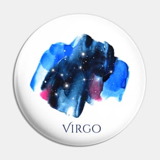 Virgo Zodiac Sign - Watercolor Star Constellation Pin