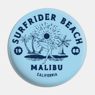 Vintage Surfrider Beach Surfing // Retro California Beach Malibu 1988 Pin