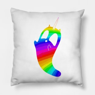 rainbow unicorn cat ghost Pillow