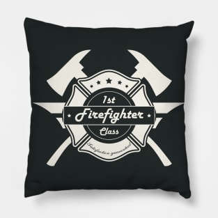 First Class Firefighter! Retro Career Gift Pillow