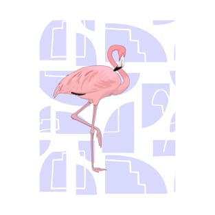 Pink Flamingo Midcentury Modern Retro Shapes T-Shirt