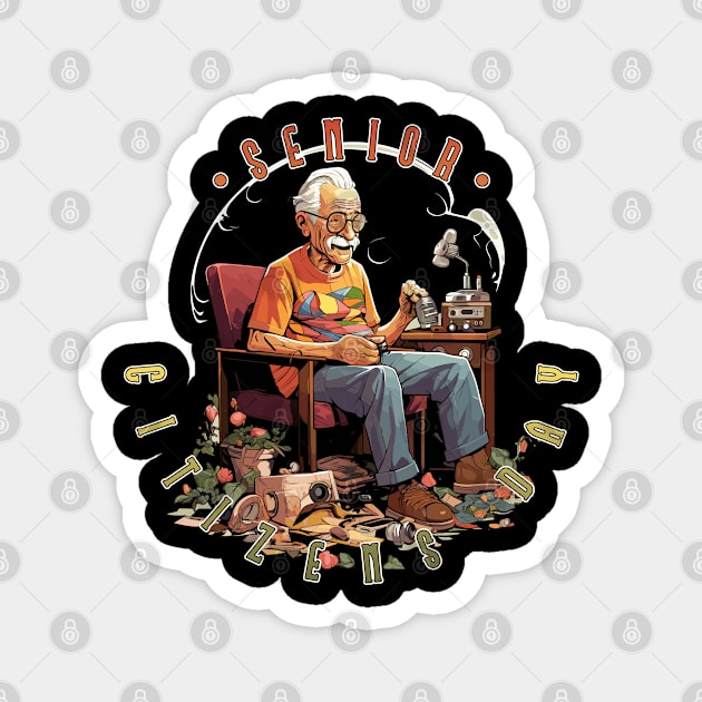 Senior Citizens Day Grandpa Magnet by DanielLiamGill