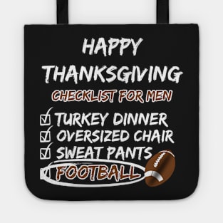 Happy Thanksgiving Checklist for Men Tote