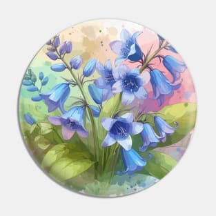 Blue Bell Spring Flowers Pin