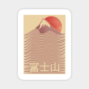 Mount Fuji in Vintage Style Magnet