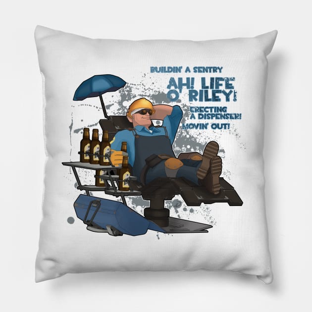 Blue Engineer - Team Fortress 2 Pillow by Domadraghi