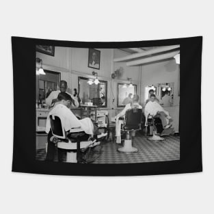 Capitol Barber Shop, 1938. Vintage Photo Tapestry