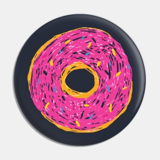 Pink donut crayon kid sketch Pin