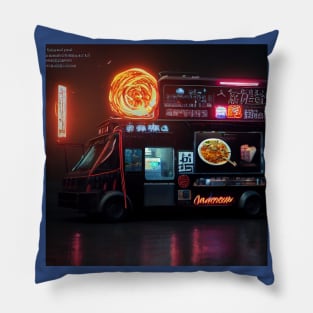 Cyberpunk Tokyo Ramen Food Truck Pillow