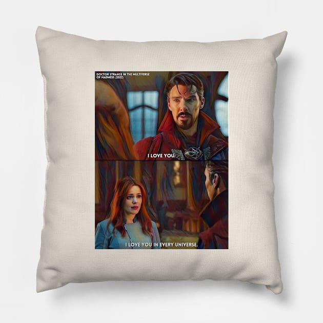 Every Universe | Doctor Strange In The Multiverse Of Madness (2022) Movie Digital Fan Art Pillow by Sentiment et al.