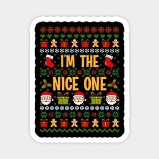 Nice and Naughty Ugly Christmas Matching Sweatshirts Magnet