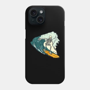 Skeleton Surfer Riding Big Wave Phone Case