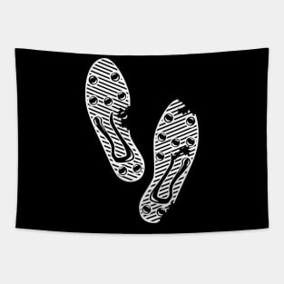 Soccer Cleat Footprints Tapestry