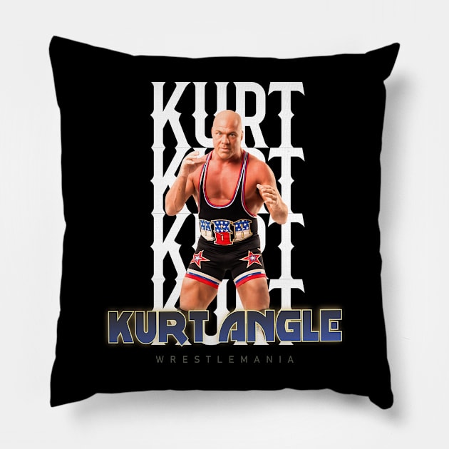 Wrestle Star kurt angle Pillow by cokistick