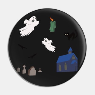 Halloween spooky stickers Pin