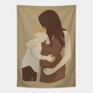 Abstract pregnant vector Family silhouette Illustration Tapestry