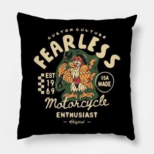 Fearless vintage motorcycle Pillow