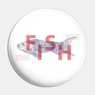 Fish bone illustration Pin