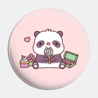 Panda With Lollopop Sweet Tooth Pin