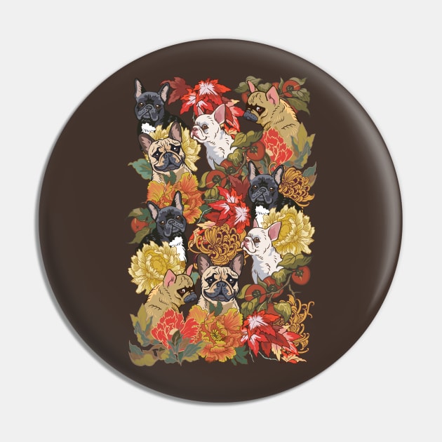Because Frenchie Autumn Pin by huebucket