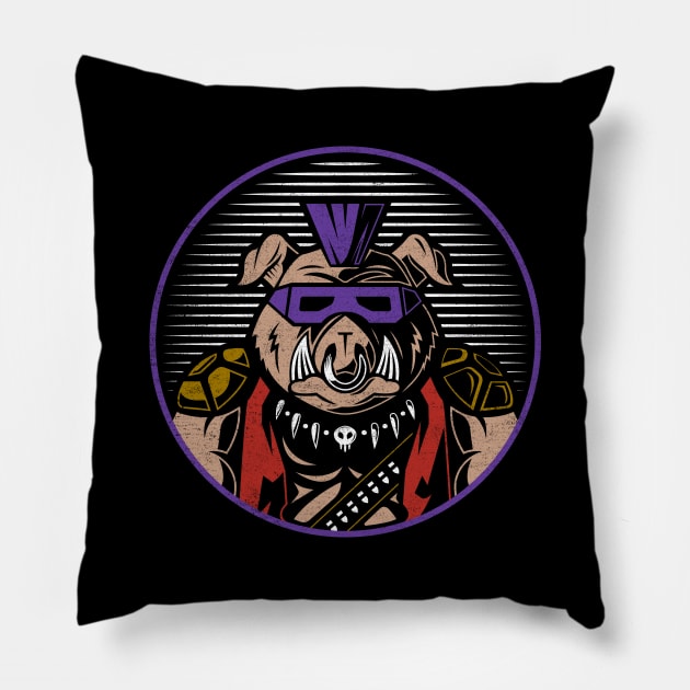 Pig Punk Pillow by logozaste